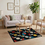Retro Colorful Vinyl Records Washable Area Rug - Low Pile & Non-Slip
