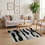 Modern Black White Abstract Area Rug