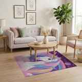 Kids Cartoon Magical Unicorn Rainbow Kids Area Rug