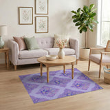 Purple Bell Floral Vintage Area Rug