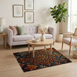 Ornate Burnt Orange Baroque Mandala Rug