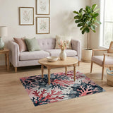 Pink Coral Watercolor Area Rug
