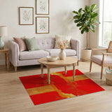 Bold Red Bold Red Geometric Modern Area Rug