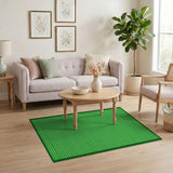 Vibrant Green White Cross Grid Area Rug