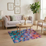 Vibrant Seashell and Starfish Coastal Rug