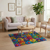 Kids Cartoon Colorful Puzzle Alphabet Area Rug