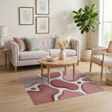 Blush Pink Organic Shapes Area Rug