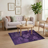 Purple Floral Distressed Vintage Area Rug