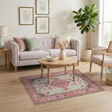 Pink Elegant Pink Floral Persian Area Rug