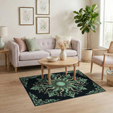 Floral Vintage Ornate Green Medallion Area Rug