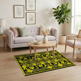 Geometric Modern Bold Yellow Geometric Abstract Area Rug
