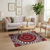 Rich Red Mandala Persian Area Rug