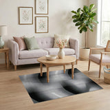 Black White Abstract Halftone Wave Rug