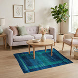 Geometric Modern Blue Teal Geometric Modern Area Rug