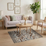 Southwestern Brown Tan Geometric Area Rug