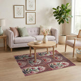 Pink Lotus Arch Persian Area Rug