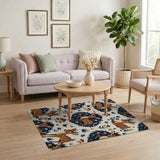 Whimsical Fawn Deer Forest Pattern Area Rug