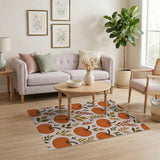 ODIKA Fall Pumpkin Washable Area Rug - Non-Slip Low Pile Autumn Decor