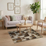 Geometric Bear Brown Tan Area Rug
