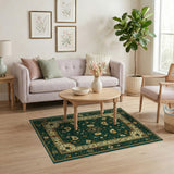 Emerald Green Emerald Green Persian Floral Area Rug