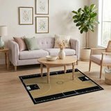 Basketball Court Tan Wood Grain Area Rug