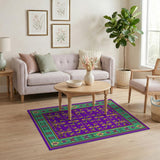 Purple Fleur-de-Lis Heritage Area Rug