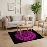 Geometric Modern Vibrant Pink Mandala Area Rug