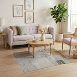 Beige and Neutral Geometric Modern Abstract Geometric Beige Area Rug
