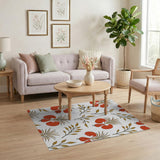 Vibrant Red Persimmon Fruit Pattern Area Rug