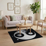 Cosmic Yin Yang Black White Area Rug