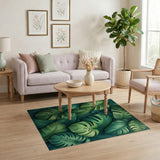 Leaf Lush Monstera Leaf Green Area Rug