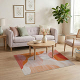 Orange Abstract Wavy Orange Area Rug