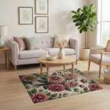 Blush Dahlia Bouquet Floral Vintage Rug
