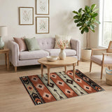Brown and Tan Terracotta Southwestern Geometric Area Rug