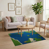Pixelated World Map Area Rug