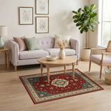 Traditional Persian Red Persian Medallion Floral Area Rug