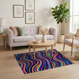 Geometric Modern Vibrant Wavy Multi-Color Area Rug