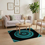 Teal Tribal Mandala Area Rug