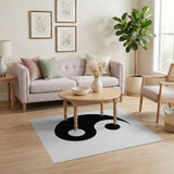 Black White Yin Yang Area Rug