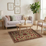 Red Red Floral Medallion Persian Area Rug