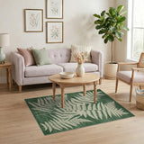 Emerald Fern Leaf Area Rug