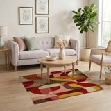 Bold Wavy Geometric Multi-Color Area Rug