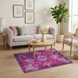 Pink Distressed Persian Area Rug
