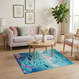 Vibrant Ocean Fish Coral Reef Area Rug