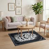 Gothic Bat Swarm Arched Window Rug