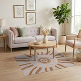 Pink Terracotta Sunburst Area Rug