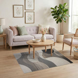 Modern Geometric Abstract Neutral Area Rug