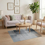 Distressed Grey Geometric Area Rug