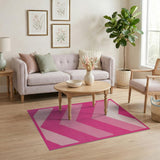 Vibrant Pink Chevron Area Rug