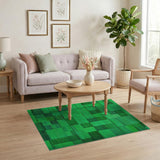 Verdant Green Patchwork Geometric Area Rug